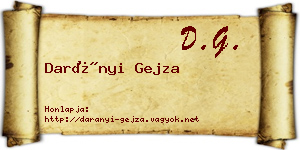 Darányi Gejza névjegykártya